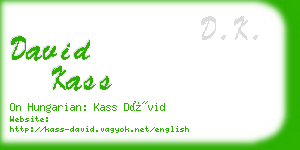 david kass business card